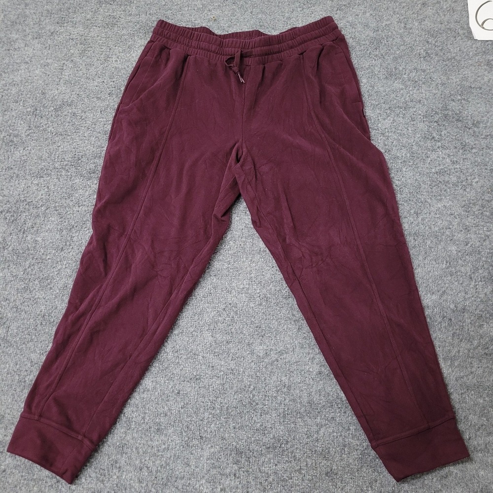 Lululemon Joggers Womens XL Burgundy Stretch Athletic Activewear Cuffed Pants